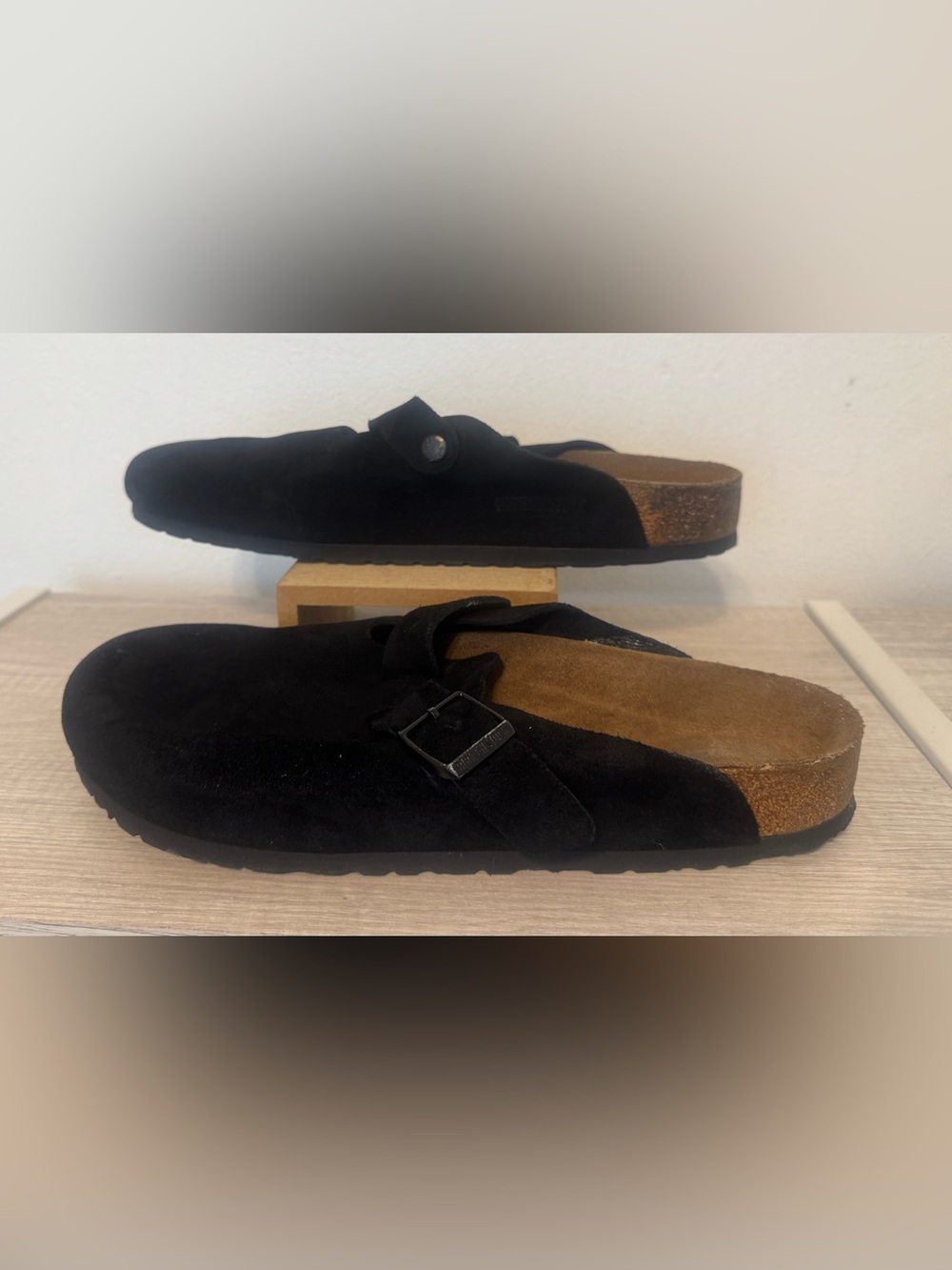 Birkenstock Boston Black Soft Footbed Clogs Suede Shoes EU 46 US 13 Men *Read